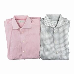 Lot Of 2 Eton Men's 41 / 16 Contemporary & Slim Long Sleeve Dress Shirts AOP